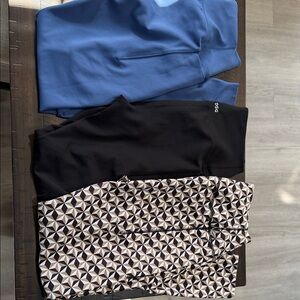 DSG Blue, Black , and Geometric Legging set